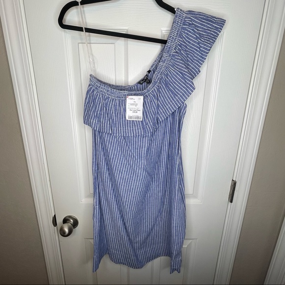 NWT One Shoulder Striped Dress - Picture 1 of 10